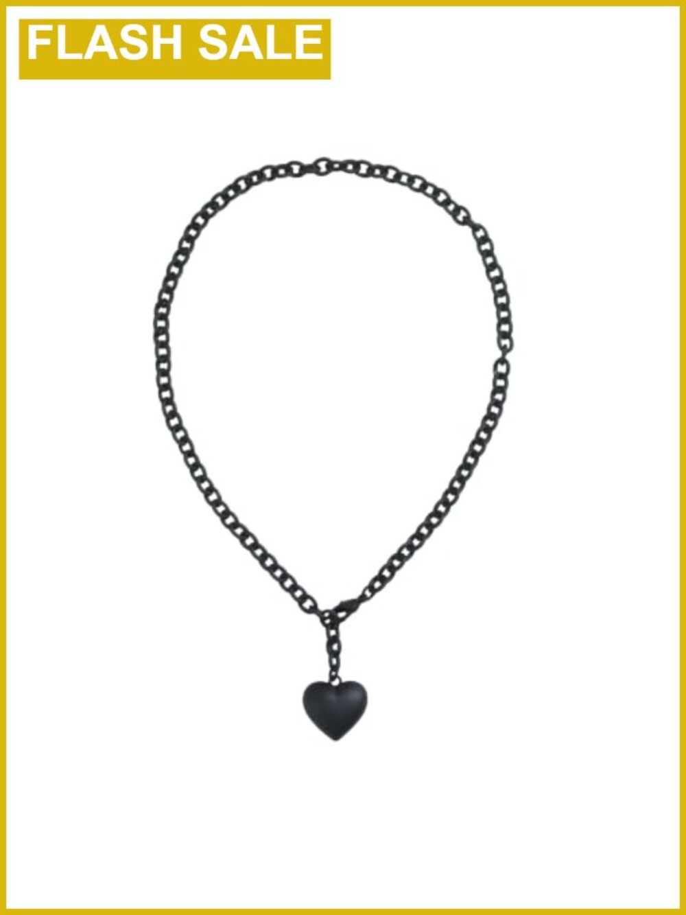 Puffy Heart Pendant Necklace White Gold Plated Brass Y2K Statement Jewelry